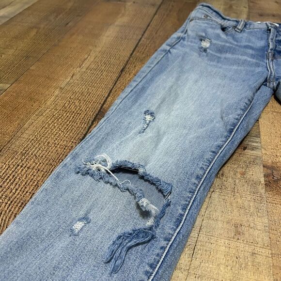 PISTOLA JEANS WOMENS SIZE 25 P6027AXS-WSP Distressed Raw Hem Straight - Picture 4 of 12